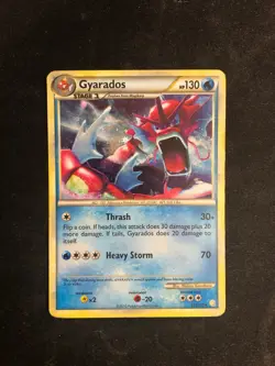 Red Gyarados 123/123 Shiny Pokemon TCG HeartGold SoulSilver Holo Rare USED - Image 1