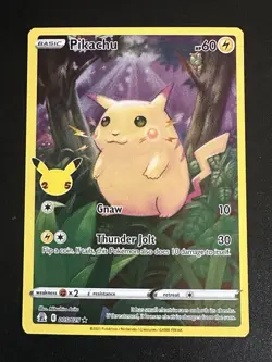 Pikachu 005/025 Pokemon 25th Anniversary Celebrations Full Art Holo Rare Art NM - Image 1