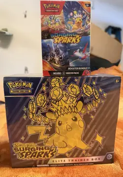 Pokemon Surging Sparks ETB and Booster Bundle New Sealed (both Items) - Image 1