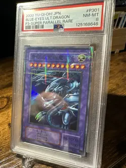 2000 YU-GI-OH! JPN. Blue-Eyes Ultimate Dragon #P301 Super Parallel Rare PSA 8 - Image 3