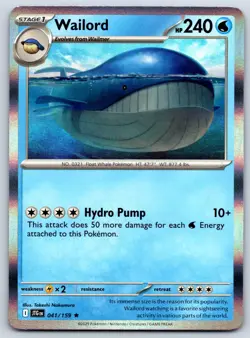 Wailord - Holo Rare - Journey Together JTG 041/159 Pokemon Card NM - Image 1