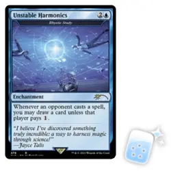 UNSTABLE HARMONICS (RHYSTIC STUDY) Secret Lair Magic MTG MINT CARD - Image 1