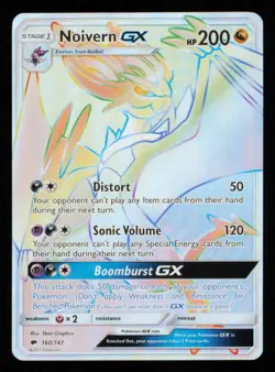 Pokemon Card Noivern GX 160/147 Burning Shadows Rainbow Secret Rare NM 2017 - Image 1