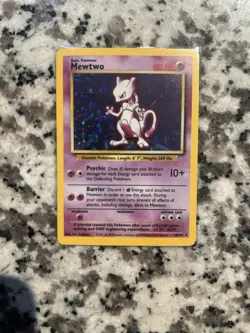 Pokemon Mewtwo Holo Card 10/102 Base Set, Unlimited, Rare - Image 1