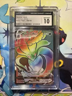 Malamar VMAX 198/192 CGC 10 GEM MINT Rebel Clash "Secret Rainbow Rare" Pokemon - Image 1
