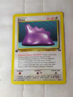 Pokemon TCG 18/62 Ditto Fossil 1st Edition Non-Holo Rare - Image 1