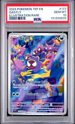 PSA 10 GEM MINT!!! Pokemon Gastly 177/162 IR Temporal Forces Holo Rare - Image 1