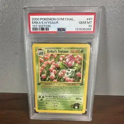 Erika's Ivysaur 1st Edition 2000 Pokemon Gym Challenge PSA 10 Gem Mint - Image 1