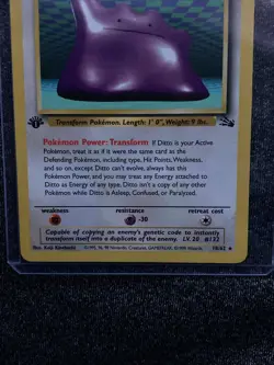 Pokemon TCG Ditto Fossil 18 Regular 1st Edition Rare - Image 3