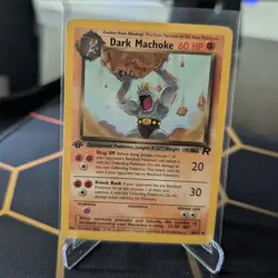 Pokemon TCG Dark Machoke 40/82 Uncommon Card Team Rocket 1st Ed LP - Image 1