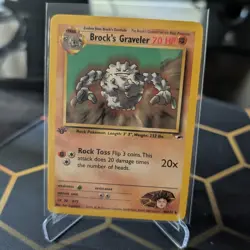 Pokemon TCG Brock's Graveler 40/132 Uncommon Card Gym Heroes 1st Ed LP - Image 1