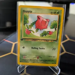 Pokemon TCG Hoppip 55/75 Common Card Neo Discovery 1st Ed LP - Image 1