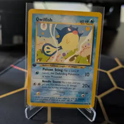 Pokemon TCG Qwilfish 49/64 Common Card Neo Revelation 1st Ed LP - Image 1