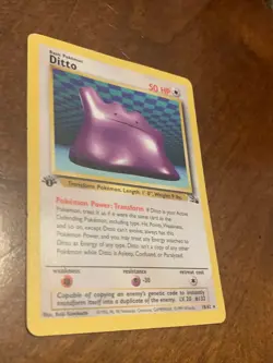 Pokemon TCG Fossil Ditto 18/62 1st Edition Non-Holo Rare - Image 1