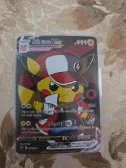 Ash Pikachu Pokemon Fan Art Custom Card - Image 1