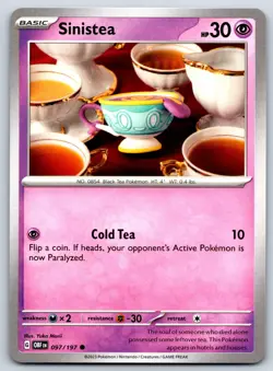 Sinistea - Obsidian Flames OBF 097/197 Yuka Morii Pokemon Card NM - Image 1