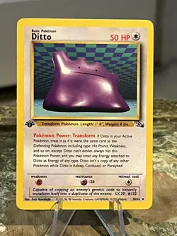 1999 Pokemon Ditto 1st Ed Fossil #18 630P - Image 1