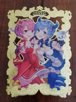 Rem & Ram - Re:Zero - Goddess Story Gold Metal MSR Card - #048/200 - Image 1