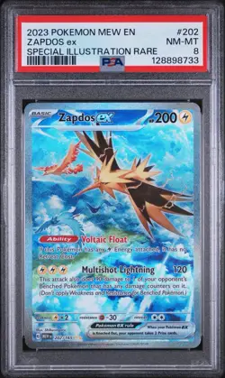 Pokemon Zapdos EX TCG PSA 8, 202/165, Scarlet & Violet 151 Holo Card - Image 2