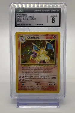 Charizard Base Set 2 4/130 Holo Pokemon Card (2000) CGC 8 - Image 1