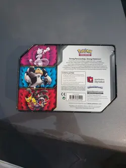 2019 Pokemon TCG Mewtwo Mew Tag Team Tin Empty No Cards or Packs - Image 2