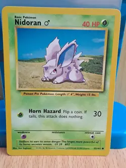 Pokemon Trading Card Game TCG Nidoran Base Set 55/102 Regular 1999 - Image 1