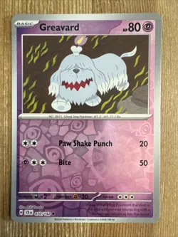 Greavard 070/142 Stellar Crown Reverse Holo Pokemon Card NM - Image 1