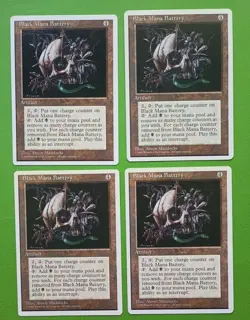 Magic the Gathering MTG Fourth Edition BLACK MANA BATTERY X 4 (2 LP/EX & 2 MP) R - Image 1