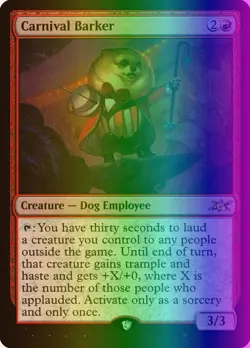 MTG Magic the Gathering Carnival Barker (388/689) Unfinity LP FOIL - Image 1