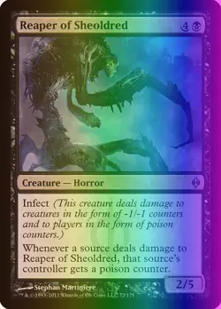 MTG Magic the Gathering Reaper of Sheoldred (72/181) New Phyrexia LP FOIL - Image 1