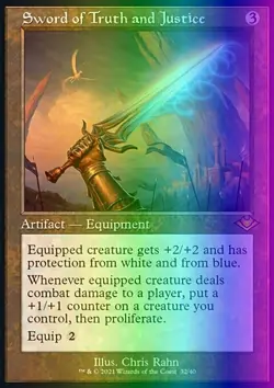 MTG Sword of Truth and Justice (32e/404) Modern Horizons LP FOIL- ETCHED - Image 1