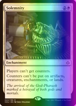 MTG Magic the Gathering Solemnity (22/257) Hour of Devastation LP FOIL - Image 1