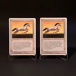 (2) Magic: The Gathering Pearled Unicorn MTG Core Set 4th Edition Vintage 1995 - Image 1