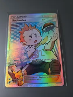 Sophocles 146/147 Pokemon Burning Shadows Ultra Rare NM Full Art Trainer - Image 1
