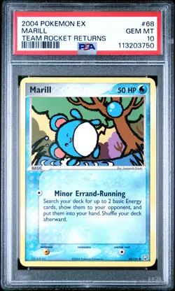 2004 POKEMON EX TEAM ROCKET RETURNS #68 MARILL PSA 10 - Image 1
