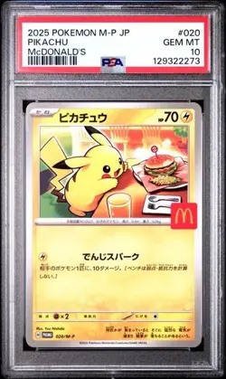 Pokemon PSA 10 Pikachu 020/M-P McDonald's Happy Set Promo 2025 Carta Giapponese - Image 1