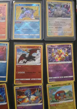 16 Radiant Rare Full Set Complete Pokemon Collection Charizard Greninja Eevee NM - Image 3