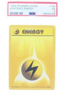 PSA 5 EXCELLENT 1999 Pokemon Game #100 Lightning Energy !!! - Image 1