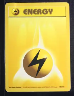 PSA 5 EXCELLENT 1999 Pokemon Game #100 Lightning Energy !!! - Image 3