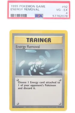 PSA 4 VERY GOOD-EXCELLENT 1999 Pokemon Game Base #92 Energy Removal !!! - Image 1