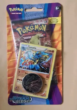 Pokemon Steam Siege Checklane Blister Booster Pack, Lucario XY140, NEW & SEALED - Image 1