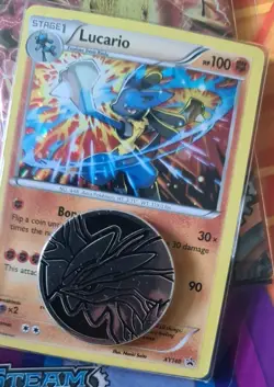 Pokemon Steam Siege Checklane Blister Booster Pack, Lucario XY140, NEW & SEALED - Image 2