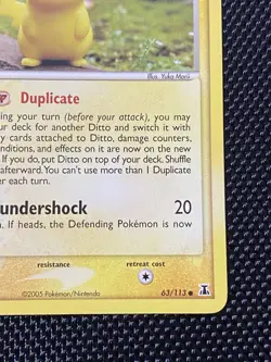 Ditto 63/113 Delta Species Common Pokemon TCG LP+ Pikachu - Image 4