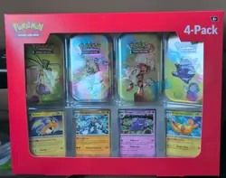POKEMON TCG 151 Mini Tins 4 Pack + 4 Promos NIB Sealed Sams Club Exclusive NEW - Image 1