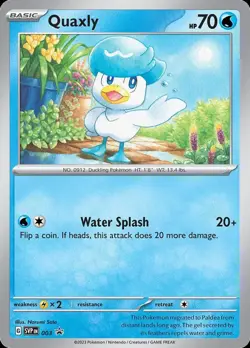 Pokemon Quaxly (3/128) Scarlet & Violet Black Star Promos LP HOLO - Image 1