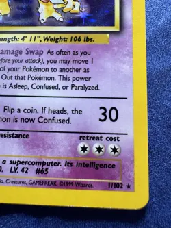 Pokemon Alakazam Holo Base Set WOTC Lightly Played - Image 4