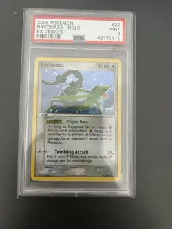 Pokemon PSA 9 MINT Rayquaza 22/107 EX Deoxys *Holo* Rare 2005 *Super Rare* - Image 1