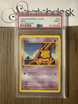 PSA 9 - Pokemon ABRA 43/102 - 1ST EDITION SHADOWLESS BASE SET - First Mint - Image 1