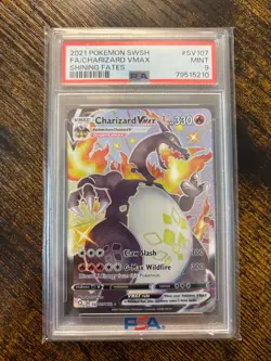2021 Pokemon Sword & Shield Shining Fates Shiny Vault Charizard VMAX SV107 PSA 9 - Image 1