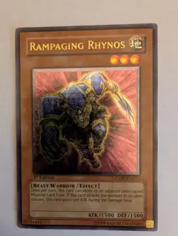 Yugioh Rampaging Rhynos CDIP-EN031 Ultimate Rare 1st Ed NM - Image 1